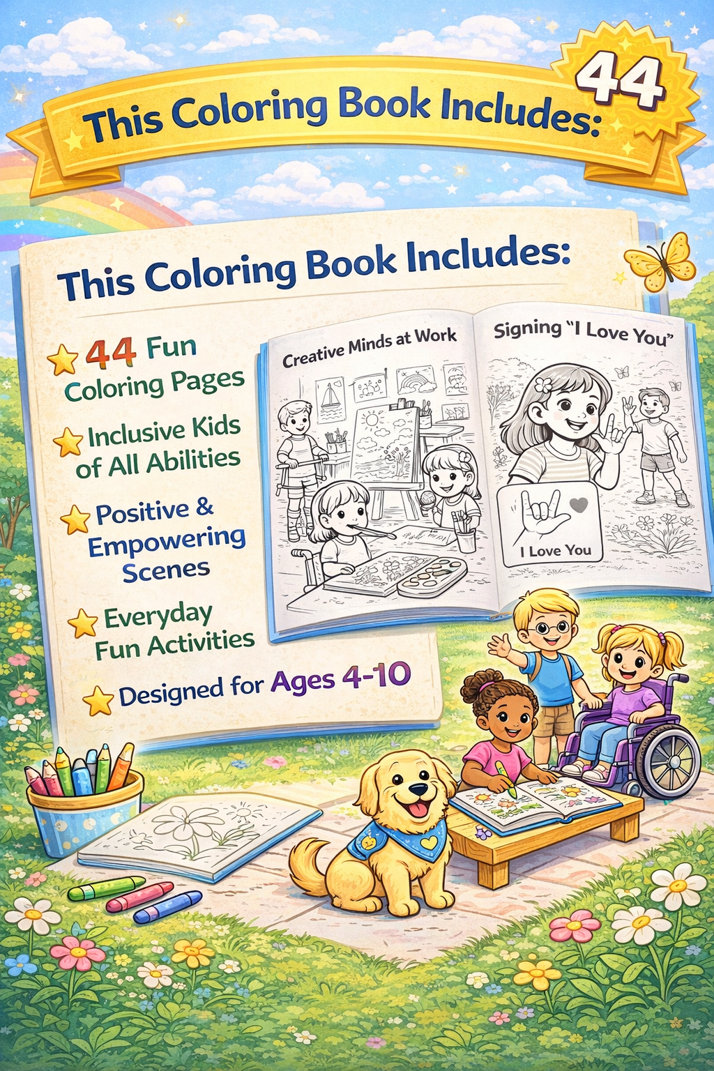 Inclusive Kids Coloring Book - Fun for All Ages