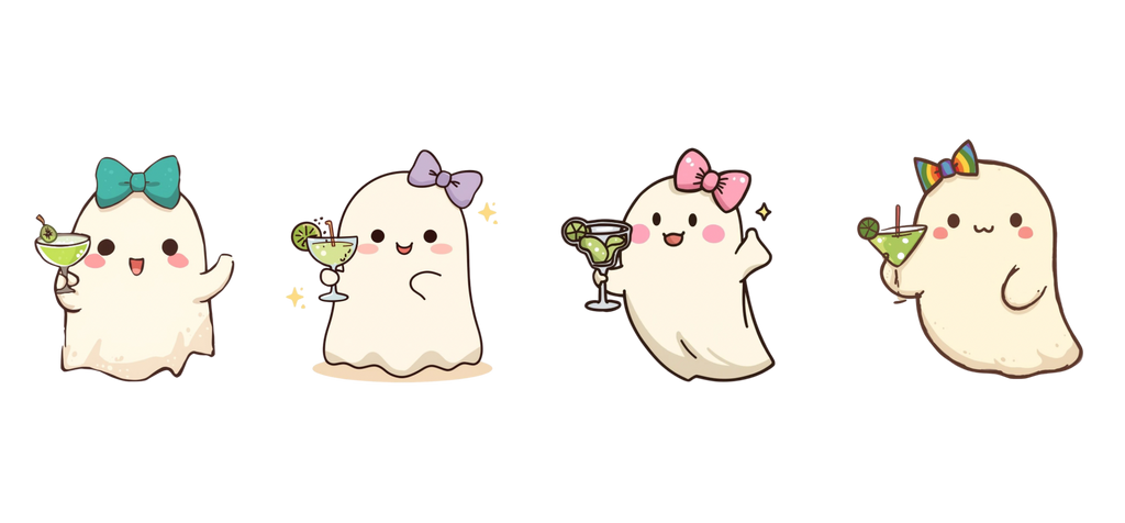 Cute Ghost Friends Cocktail Glass 16oz
